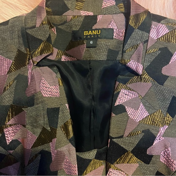 Banu Paris Jacquard abstract pattern coord suit set - Picture 4 of 14